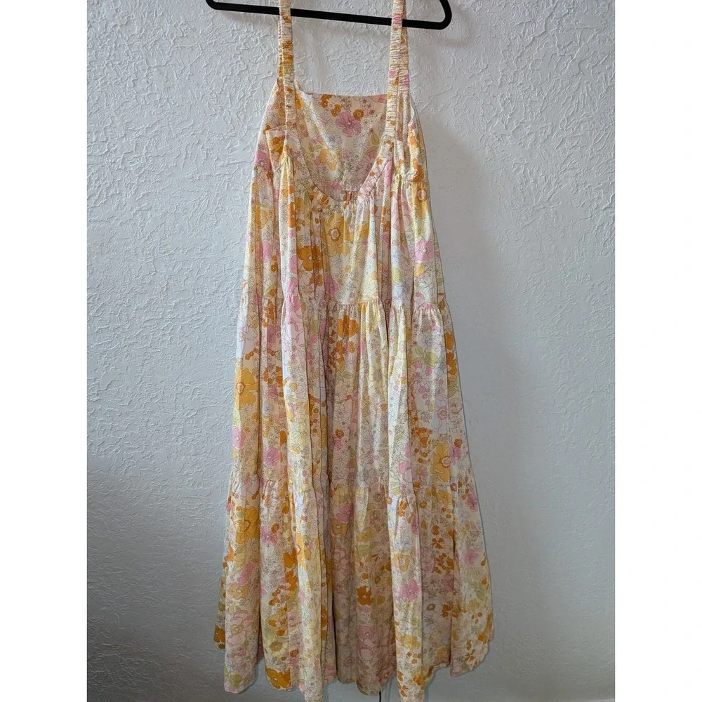 Free People Women's Park Slope Maxi Dess Floral Blossom Light Boho